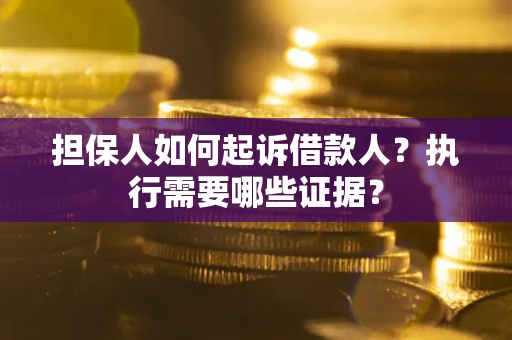 北京担保人如何起诉借款人？执行需要哪些证据？