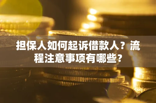北京担保人如何起诉借款人？流程注意事项有哪些？
